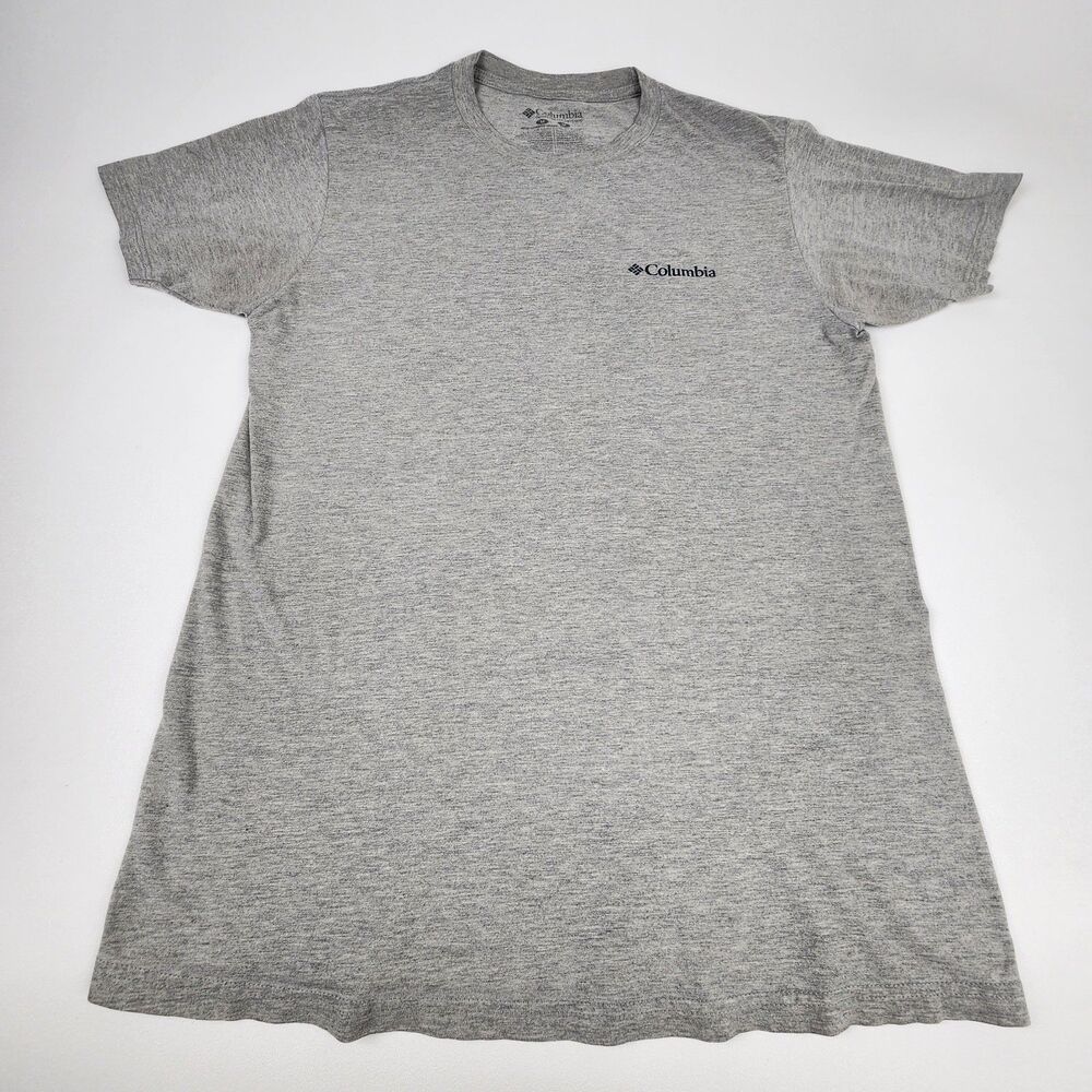 Columbia Graphic T Shirt Men's Medium Gray Mountain Logo Outdoor Cotton Tee